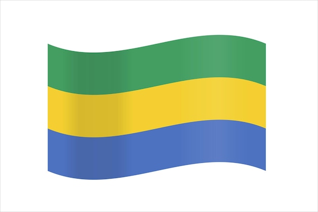 Illustrazione vettoriale della bandiera del Gabon