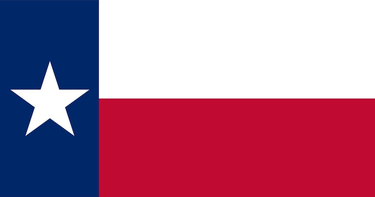 Vettore illustrazione vettoriale della bandiera dello stato del texas