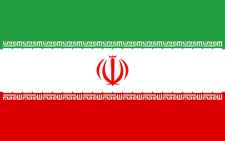 Vettore illustrazione vettoriale della bandiera quadrata dell'iran