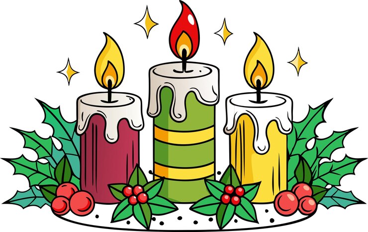 Vettore illustrazione vettoriale della candela di natale candele di natale isolate pagina da colorare