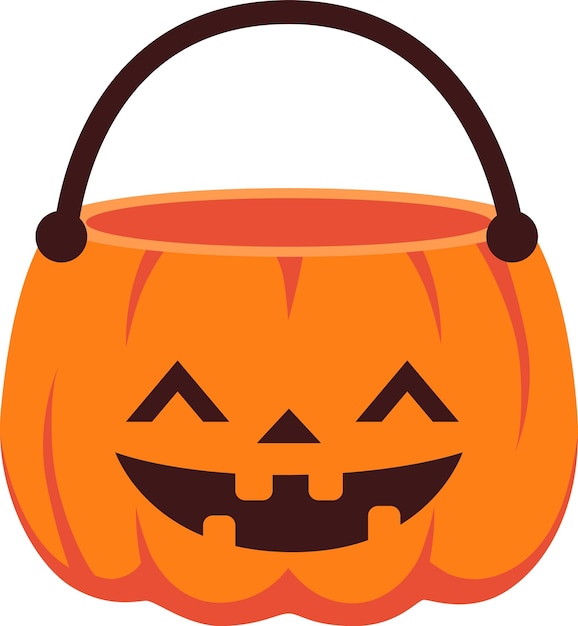Illustrazione vettoriale della cesta di zucca di Halloween