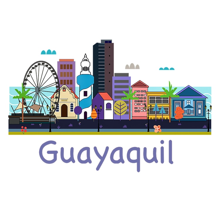 Vettore illustrazione vettoriale della città di guayaquil