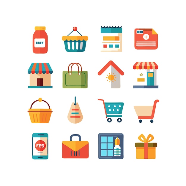 Illustrazione vettoriale della collezione di icone per la vendita al dettaglio e lo shopping