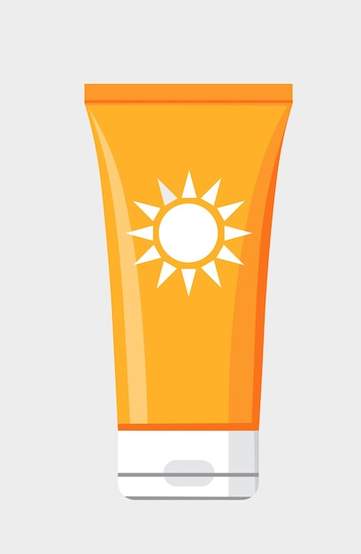 illustrazione vettoriale della crema solare con il sole