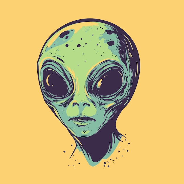 Illustrazione vettoriale della faccia degli alieni