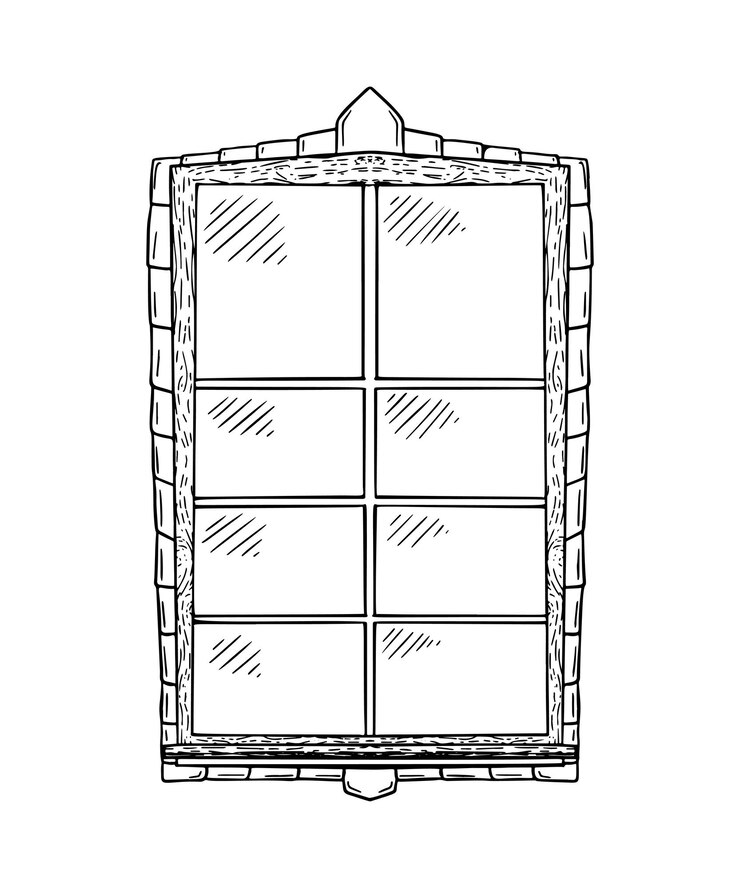 Illustrazione vettoriale della finestra in stile Art Ink