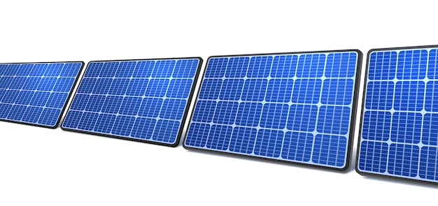 Illustrazione vettoriale della generazione di elettricità da pannelli solari sullo sfondo bianco