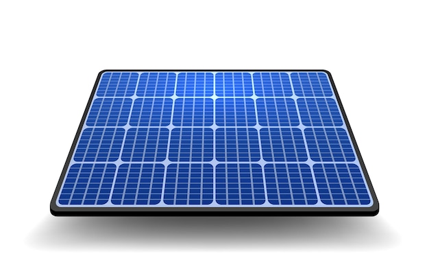 Illustrazione vettoriale della generazione di elettricità da pannelli solari sullo sfondo bianco