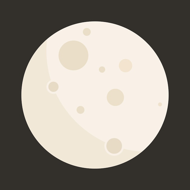 Illustrazione vettoriale della luna semplice luna su sfondo nero