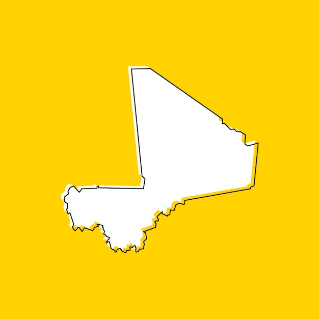 Illustrazione vettoriale della mappa del Mali su sfondo giallo