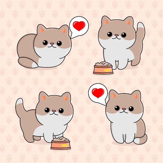 Illustrazione vettoriale della mascotte del gatto grasso carino