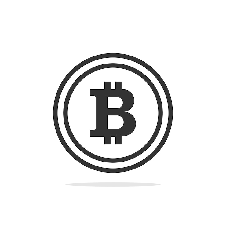 Vettore illustrazione vettoriale della moneta d'oro bitcoin criptovaluta