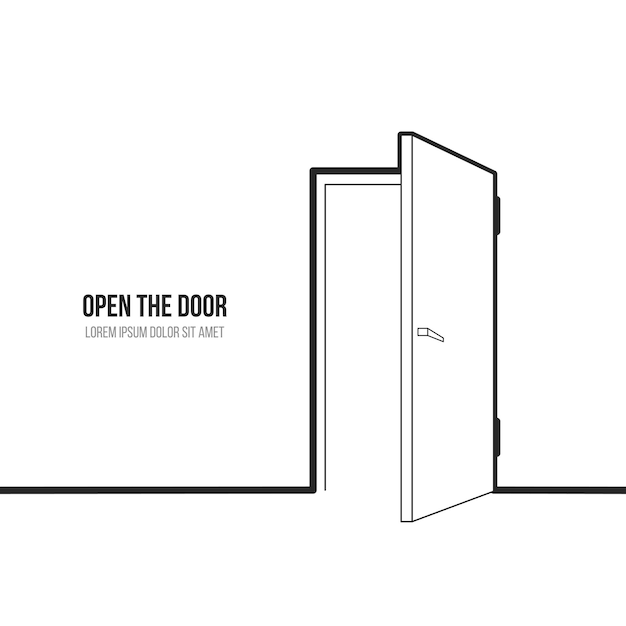 Illustrazione vettoriale della porta aperta Simbolo di libertà speranza successo nuovo modo
