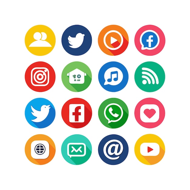 Illustrazione vettoriale della raccolta di icone dei social media