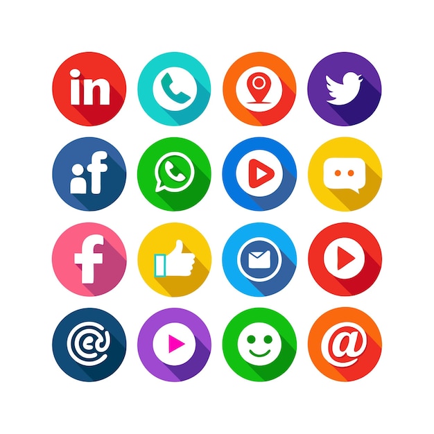 Illustrazione vettoriale della raccolta di icone dei social media