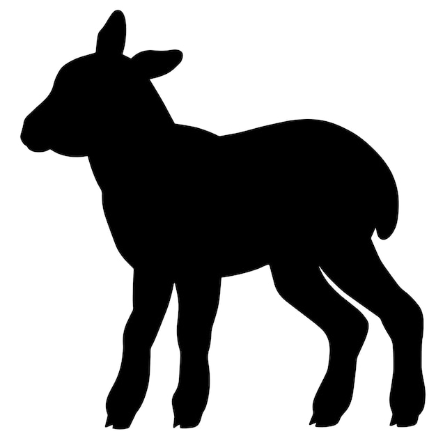 Illustrazione vettoriale della sagoma nera dell'agnello pasquale