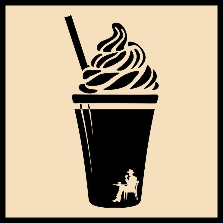 Vettore illustrazione vettoriale della silhouette del caffè mocha