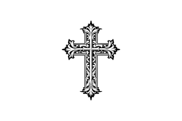 Illustrazione vettoriale della silhouette dell'icona cristiana