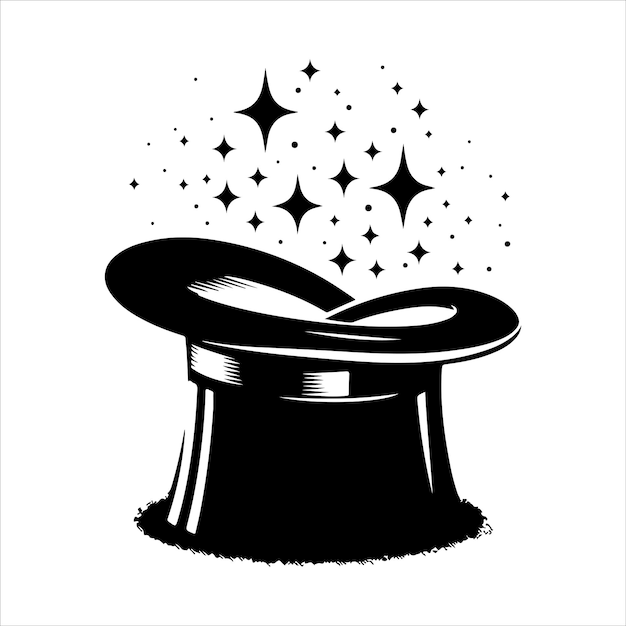 Illustrazione vettoriale della silhouette dell'icona del cappello magico