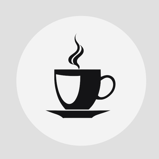 Illustrazione vettoriale della silhouette dell'icona della tazza di caffè.