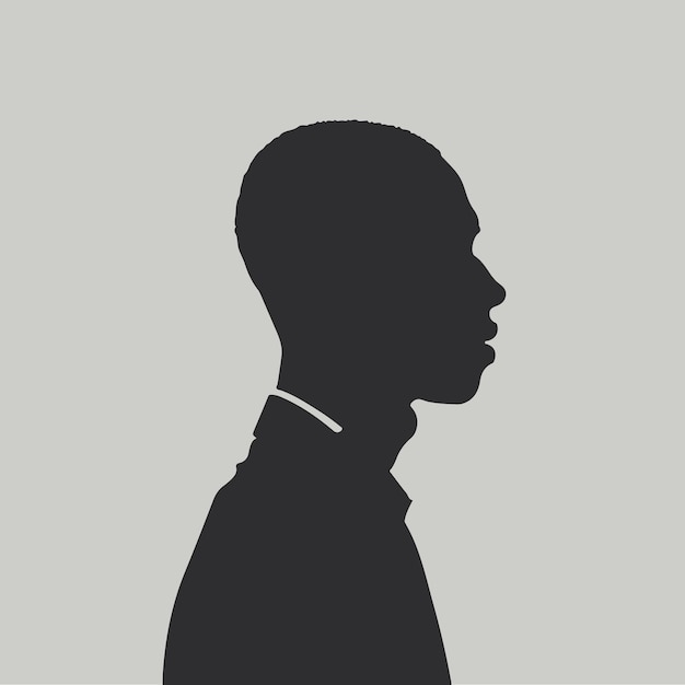Illustrazione vettoriale della silhouette di un uomo nero africano su uno sfondo isolato