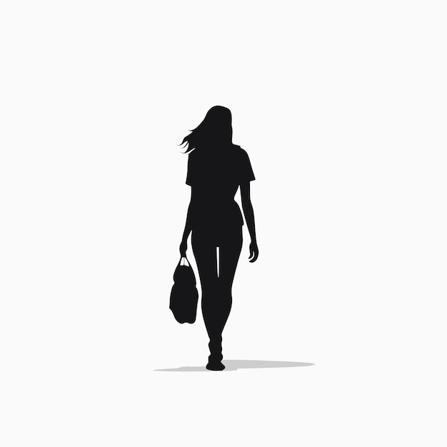 Illustrazione vettoriale della silhouette di una donna che cammina