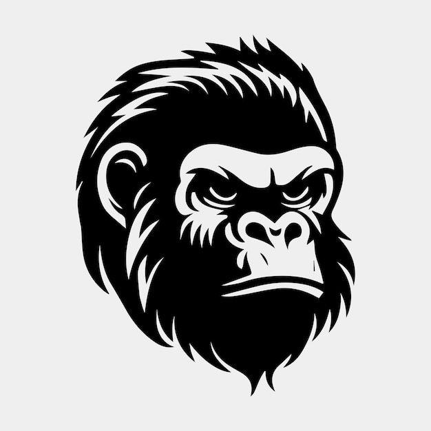 Illustrazione vettoriale della testa di gorilla per il simbolo del logo