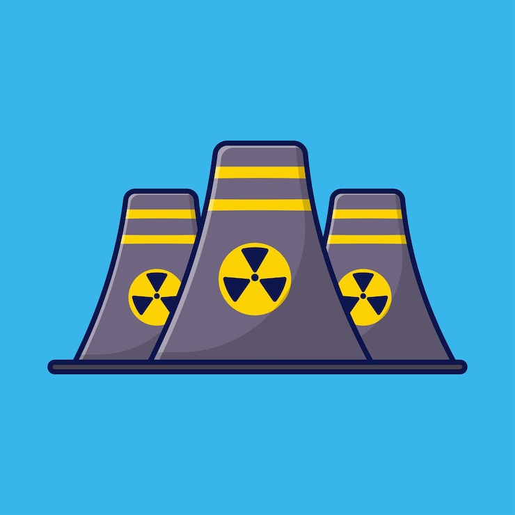 Vettore illustrazione vettoriale delle centrali nucleari eco vector green energy icon isolato