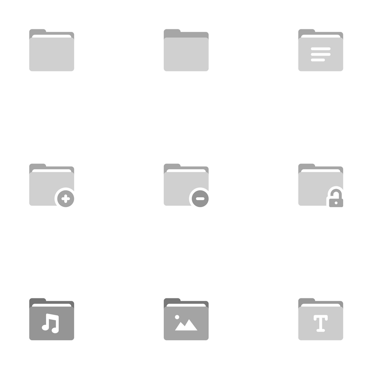 Vettore illustrazione vettoriale delle icone dei documenti e delle cartelle di file