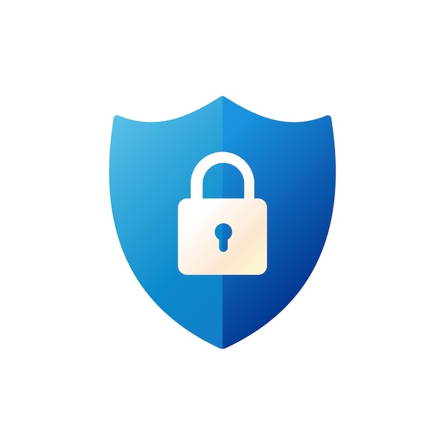 Illustrazione vettoriale dello scudo con lucchetto elemento di progettazione della sicurezza digitale e della protezione di Internet