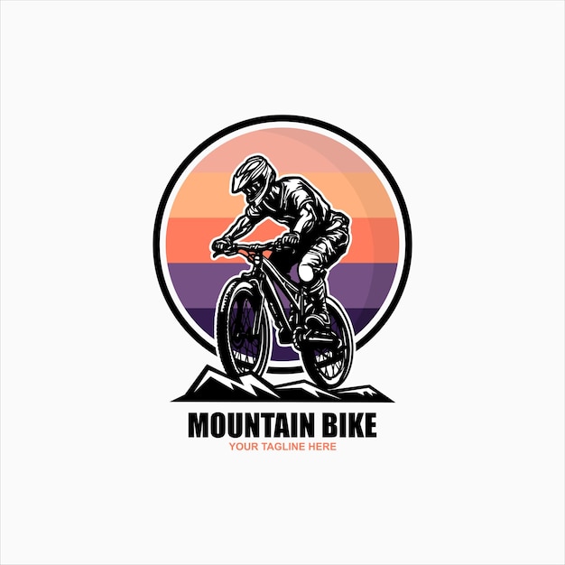 Illustrazione vettoriale dello sport di ciclismo di montagna Extreme Downhill