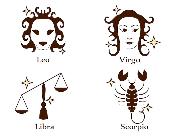 Illustrazione vettoriale dello stencil del tatuaggio zodiacale