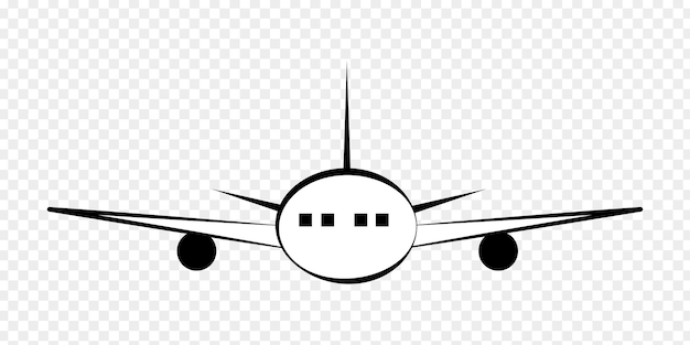 Illustrazione vettoriale di aereo su sfondo trasparente