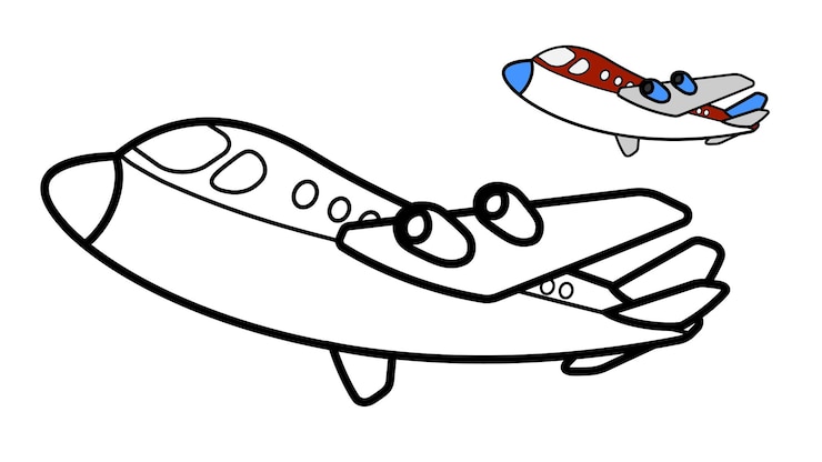 Vettore illustrazione vettoriale di aeroplano, buono per il libro da colorare per bambini