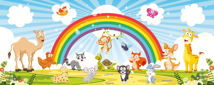 Vettore illustrazione vettoriale di animali dei cartoni animati