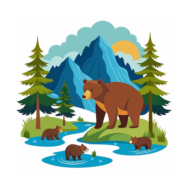 Illustrazione vettoriale di animali forestali