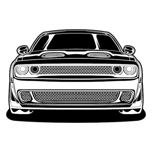 Illustrazione vettoriale di auto in bianco e nero per la progettazione concettuale