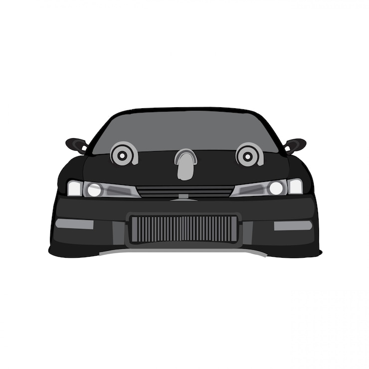 Vettore illustrazione vettoriale di auto sportiva isolato su formato modificabile completo sfondo bianco