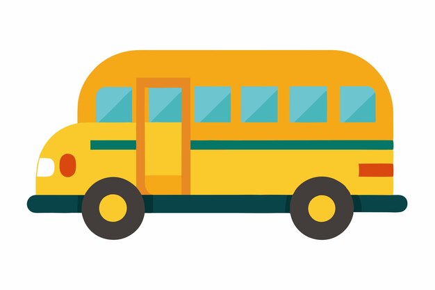 Illustrazione vettoriale di autobus scolastico su sfondo bianco