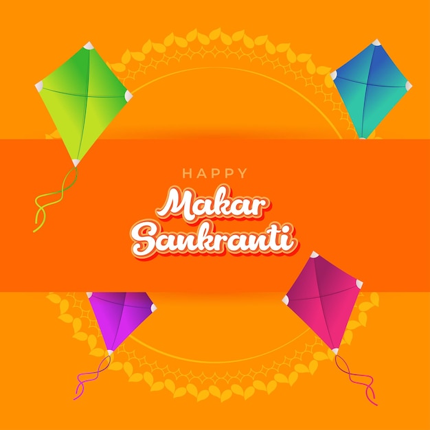 Illustrazione vettoriale di banner Happy Makar Sankranti