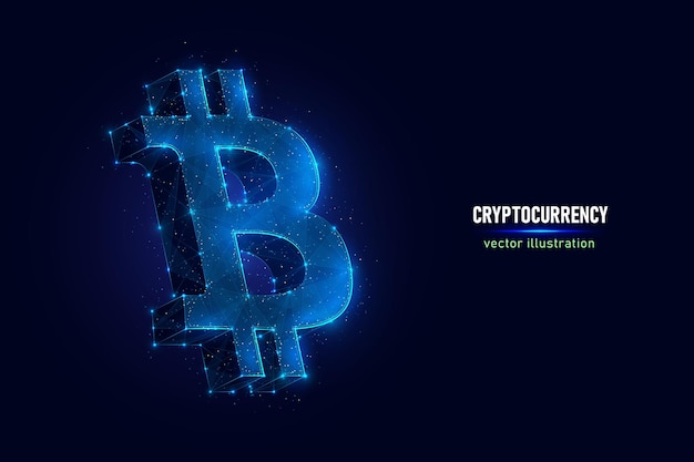 Illustrazione vettoriale di bitcoin low poly