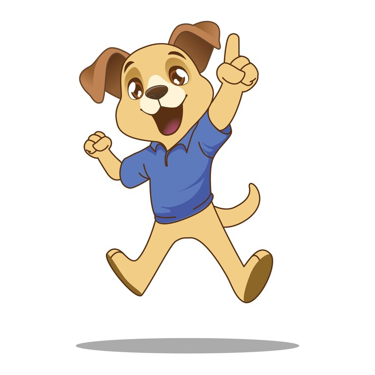 Vettore illustrazione vettoriale di cane carino mascotte di cane