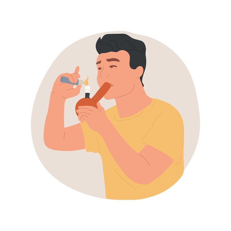 Vettore illustrazione vettoriale di cartoni animati isolati di bong da fumo