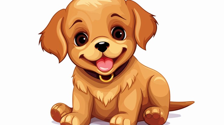 Vettore illustrazione vettoriale di cartoni animati per cuccioli carinosi e felici