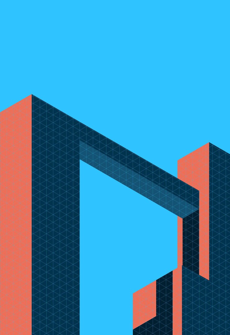 Illustrazione vettoriale di copertura architettura in stile minimal con colori retrò