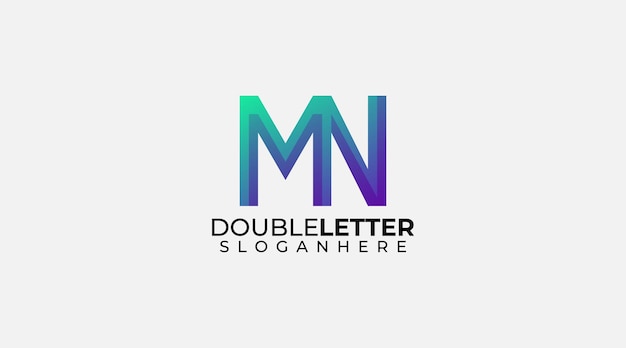 illustrazione vettoriale di design del logo MN premium