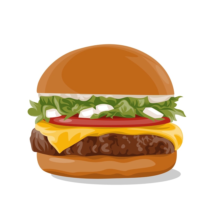 Vettore illustrazione vettoriale di fast food hamburger