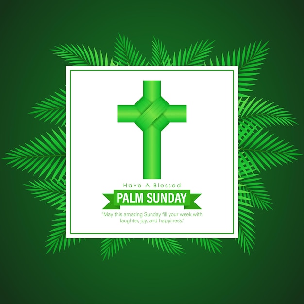 Illustrazione vettoriale di Felice Domenica delle Palme augura banner di saluto