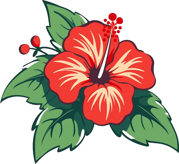 illustrazione vettoriale di fiori di ibisco per loghi, tatuaggi, adesivi e decorazioni murali