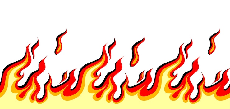 Vettore illustrazione vettoriale di fuoco senza soluzione di continuità in uno stile piatto